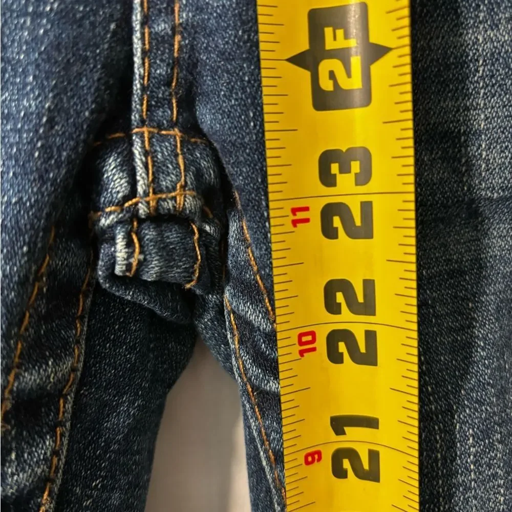 True Religion Kids Skinny Dark Wash Jeans size 7 Logo Horseshoe EUC